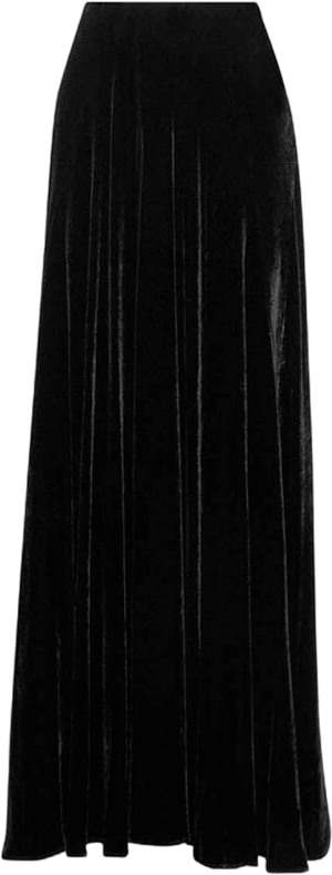 ebossy Women's Floor Length High Waist Velvet Maxi Skirt