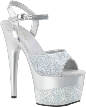 Pleaser ADORE-709-2G Ankle Strap Sandal w/Glitter