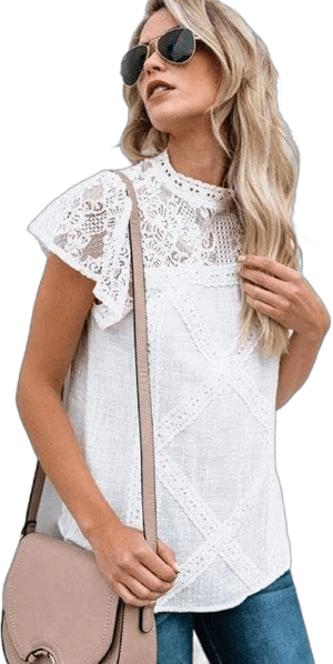 Boho Lace Short Sleeve Blouse