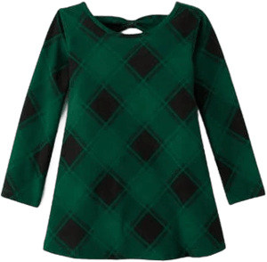 The Children's Place Baby and Toddler Girls Plaid Long Sleeve Dress