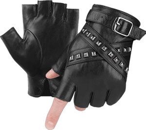 FIORETTO Men's Fingerless Punk Half Finger Gloves