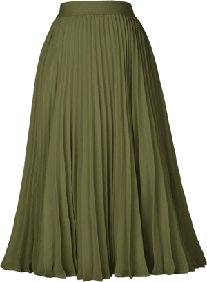 Kate Kasin Women's High Waist Pleated A-Line Swing Skirt