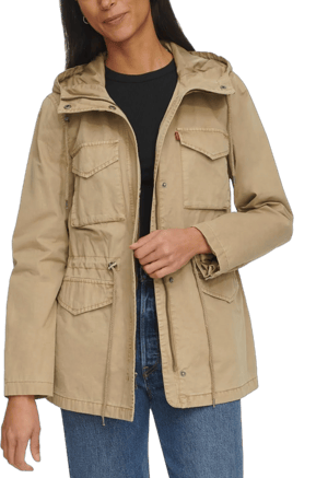 Levi's Women's Lightweight Washed Cotton Military Jacket