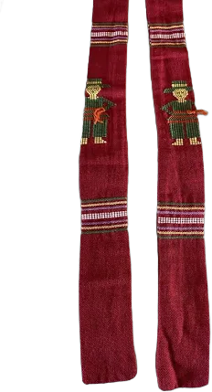 Vtg Hand Woven Tribal Guatemalan Ceremonial Sash/ Belt Approx.. 75" X