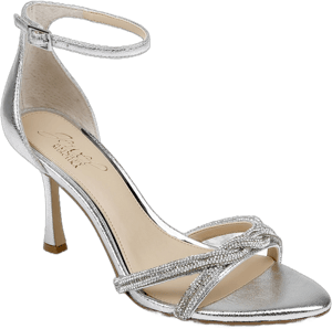 Jewel Badgley Mischka Vani Stiletto Heels with Glitter Straps