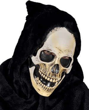 Eerie Halloween Devil Grim Reaper Hooded Latex Mask