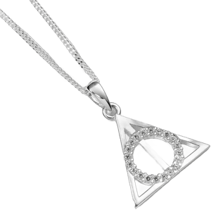 Harry Potter Deathly Hallows Sterling Silver Crystal Necklace