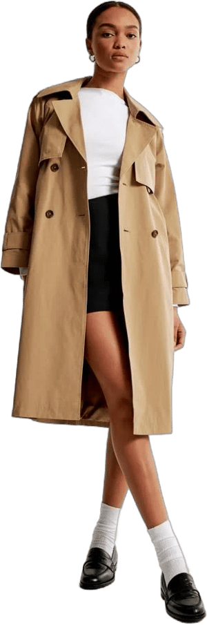 Abercrombie & Fitch Women's Classic Long Trench Coat