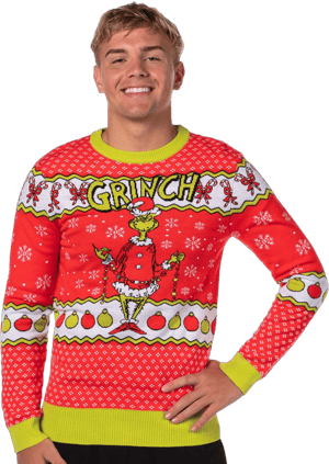 Dr Seuss Grinch Snowflakes Fair Isle Ugly Christmas Sweater