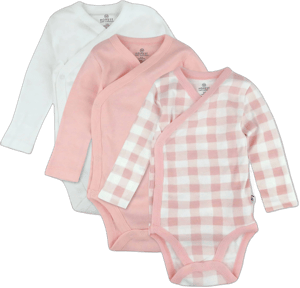 HonestBaby 3-Pack Organic Cotton Long Sleeve Side-Snap Bodysuits