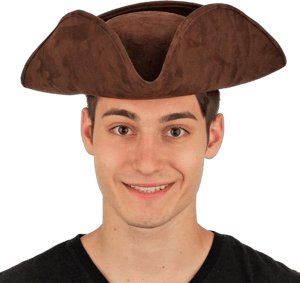 Faux Suede Tri-Corner Pirate Costume Hat