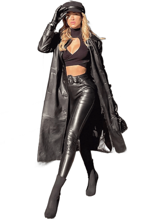 Fashion Nova Women's Gimme A Clue Faux Leather Trench Coat