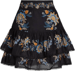 FARM Rio Women's Black Stitched Garden Mini Skirt