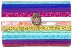 Kurt Geiger London Party Eagle Clutch in Pink/Blue Multi