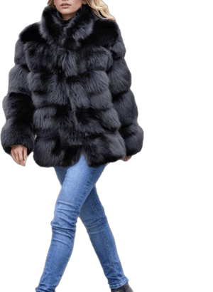 Lisa Colly Women's Slim Long Sleeve Faux Fur Parka