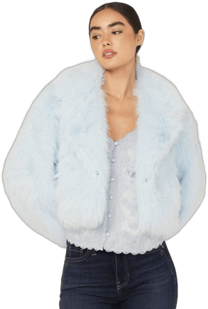 Free People Paris Cropped Faux Fur Jacket