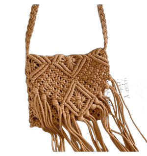 Elena Retro Cotton Macrame Crossbody Bag with Tassels (Handbags)