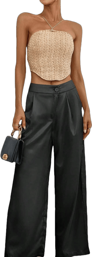 Women's Satin Wide Leg Pants