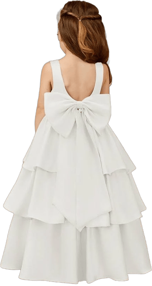 Azazie A-Line Scoop Neck Ankle-Length Stretch Satin Flower Girl Dress