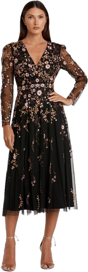 Women's Mac Duggal Floral Embroidered A-Line Cocktail Dress