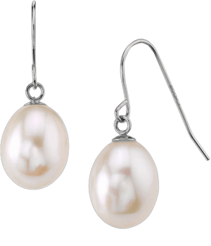 14K Gold Drop-Shape Freshwater Pearl Iris Earrings