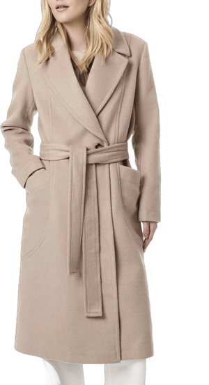 Women's Bernardo Belted Wool Blend Longline Coat