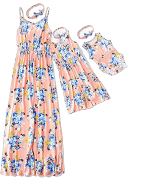 Mommy and Me Matching Spaghetti Strap Headband Sundress