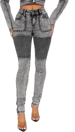 Fashion Nova Women's Moto Madness Stretch Skinny Jeans