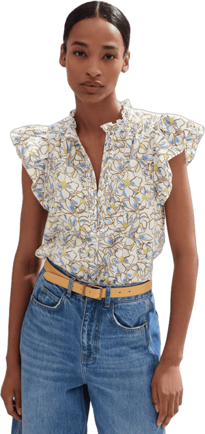 ME+EM Women's Floral Print Cotton Blouse