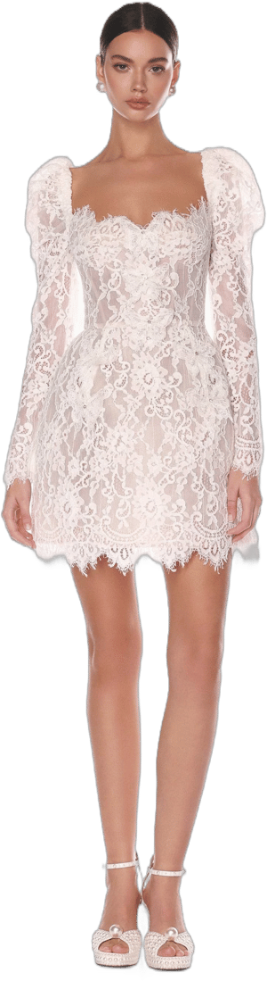 Bronx and Banco Women's Colette Lace Long-Sleeve Minidress