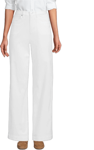 Lands' End Women's High Rise 5 Pocket Wide Leg Chino Pants