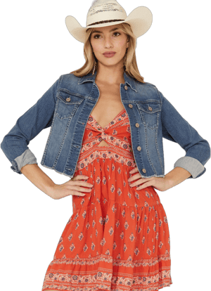 Shyanne Women's Cropped Fray Denim Jacket