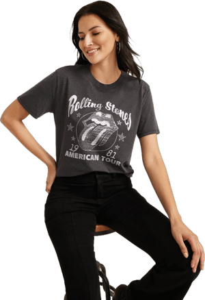 maurices Women's Rolling Stones 1981 American Tour Glitter Tee