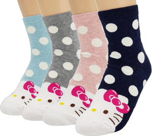 JJMax Women's Hello Kitty Cotton Blend Ankle Socks