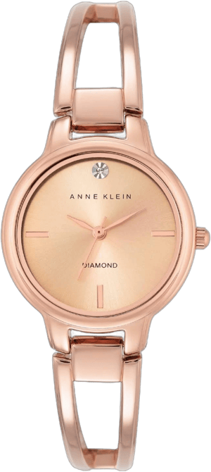 Anne Klein Women's Diamond Accent Rose Gold-Tone Stainless Steel Bracelet Watch 30mm