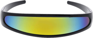 Futuristic Narrow Cyclops Color Mirrored Lens Visor Sunglasses