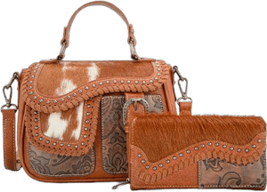 Trinity Ranch Hair-On Cowhide Saddle Crossbody Purse