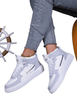 Women's Lace-Up Leather High-Top Sneakers