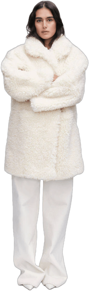 Ladies H&M White Fluffy Coat