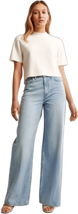 Abercrombie & Fitch Women's High Rise Wide Leg Jeans