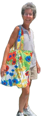 Vibrant Multi Color Floral Big and Bold Reversible Market Tote Summer Beach Bag