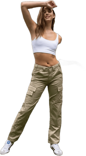 Women's High-Rise Slim Fit Straight Leg Cargo Work Pants