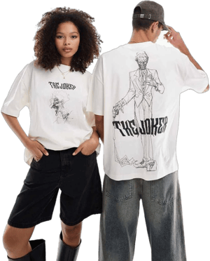 ASOS Design Unisex Oversized The Joker Sketch Print T-Shirt