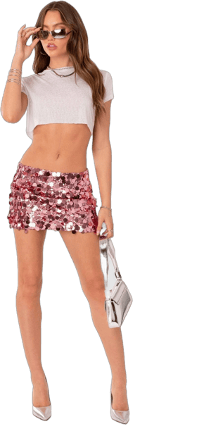 EDIKTED Women's Sabina Low-Rise Sequin Mini Skirt