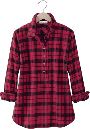 Coldwater Creek Plaid Festive Celebration Tunic