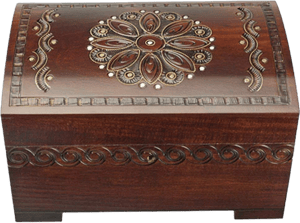 Enchanted World Of Boxes Large Polish Wooden Chest Handmade Floral Jewelry Keepsake Box With Lock And Key