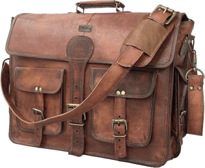 Dhk 14 Inch Vintage Handmade Leather Messenger Bag for Laptop Briefcase Best Computer Satchel Distressed Bag