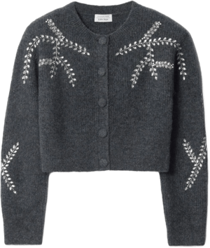 & Other Stories Embroidered Mohair-Blend Cardigan