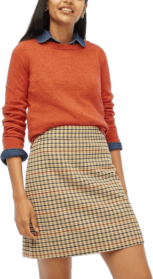 J.Crew Women's Plaid Wool-Blend A-Line Skirt