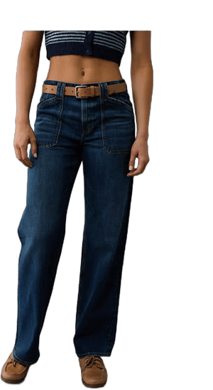 Ae Stretch High-Waisted Stovepipe Utility Jeans